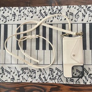 Bandolier Donna Side Slot Cream Phone Case Adjustable Crossbody